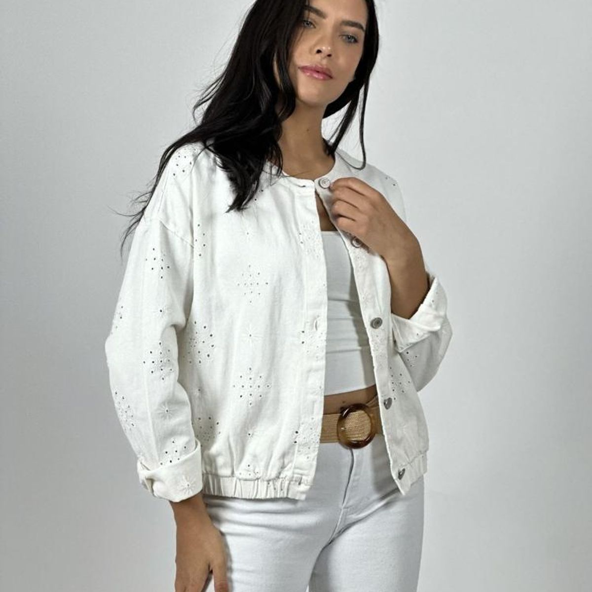 ENIGMATICA BOUTIQUE - Chaqueta Mezclilla Diseño Broderi