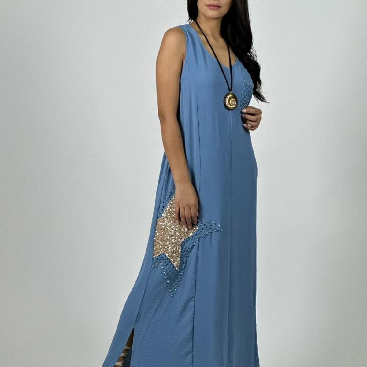 ENIGMATICA BOUTIQUE - Vestido Crepé  Estrella Brillante