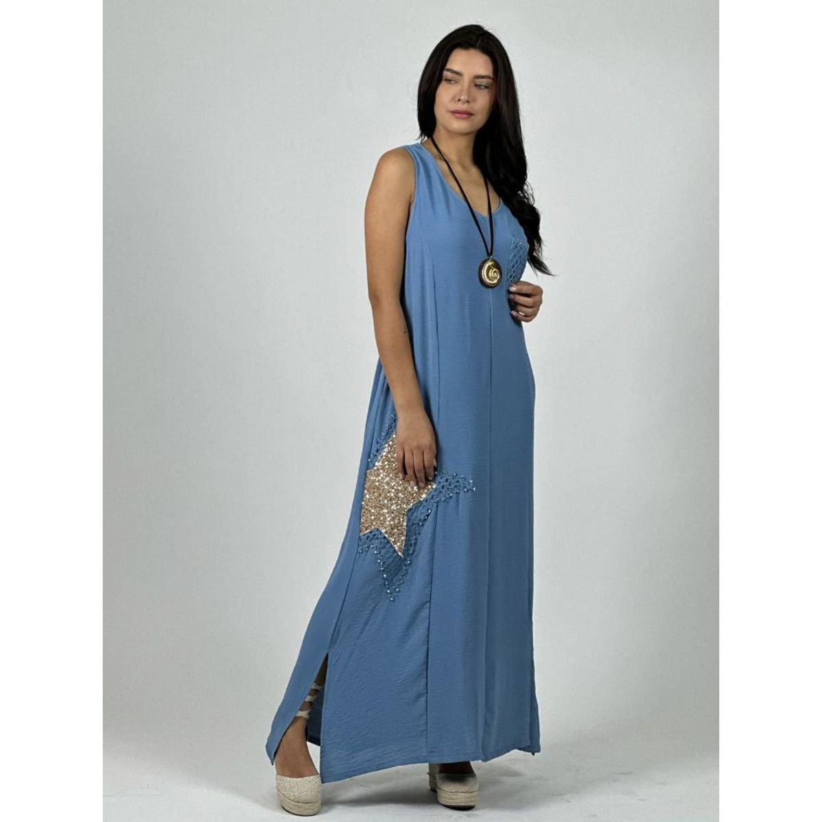 ENIGMATICA BOUTIQUE - Vestido Crepé  Estrella Brillante