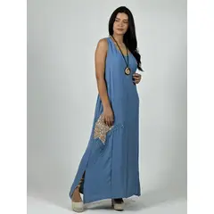 ENIGMATICA BOUTIQUE - Vestido Crepé Estrella Brillante