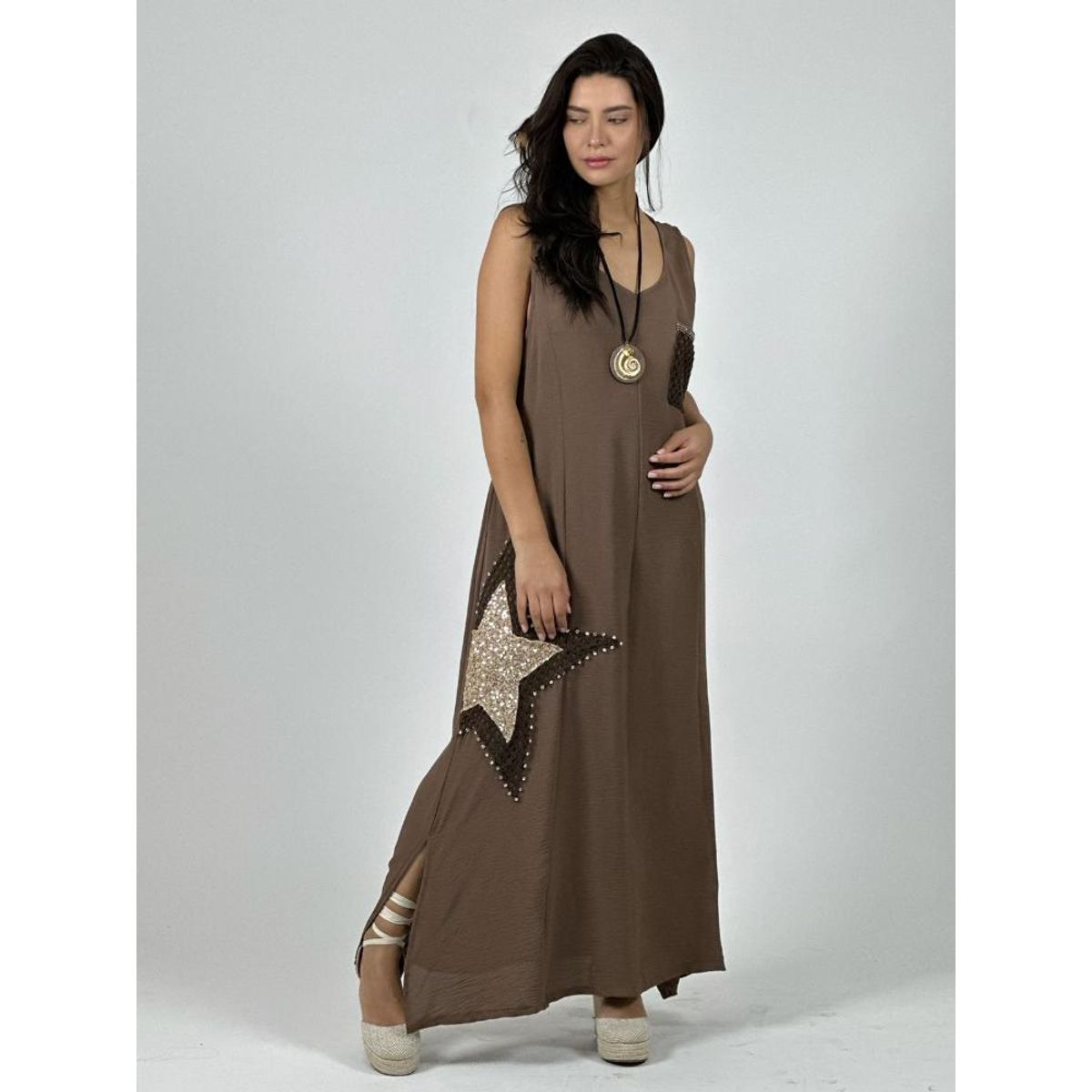 ENIGMATICA BOUTIQUE - Vestido Crepé  Estrella Brillante