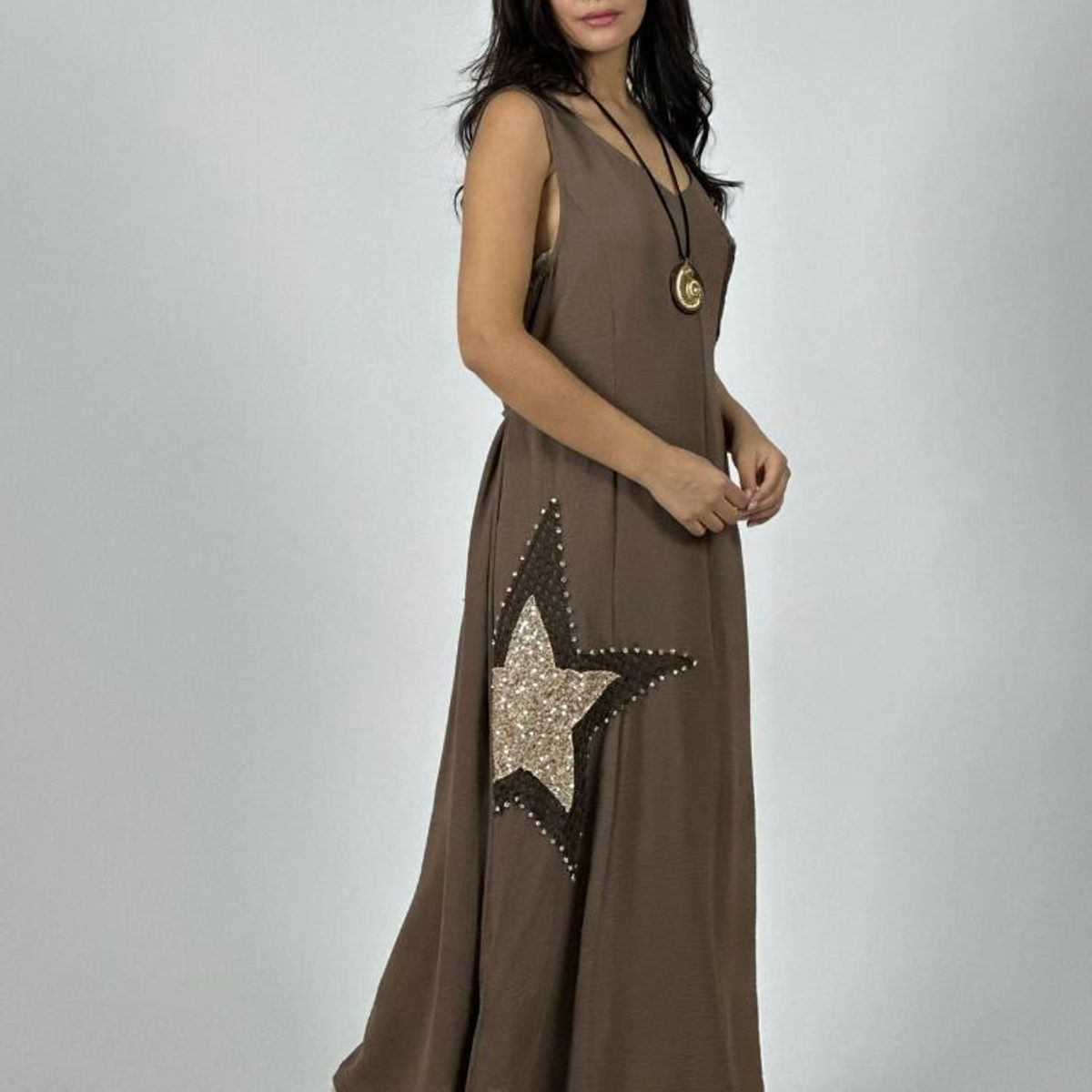 ENIGMATICA BOUTIQUE - Vestido Crepé  Estrella Brillante