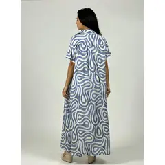 ENIGMATICA BOUTIQUE - Vestido Viscosa Abotonado Estampado Ondas