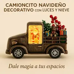 MOVI - Camioncito Navideño Decorativo con Luces y Efecto Nieve