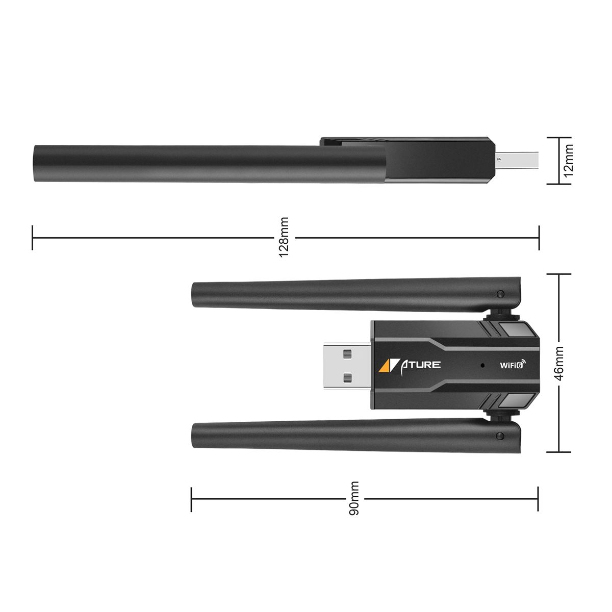 GENERICO - Adaptador WiFi 6 AX900 Mbps Dual Band 2.4/5 GHz Para PC