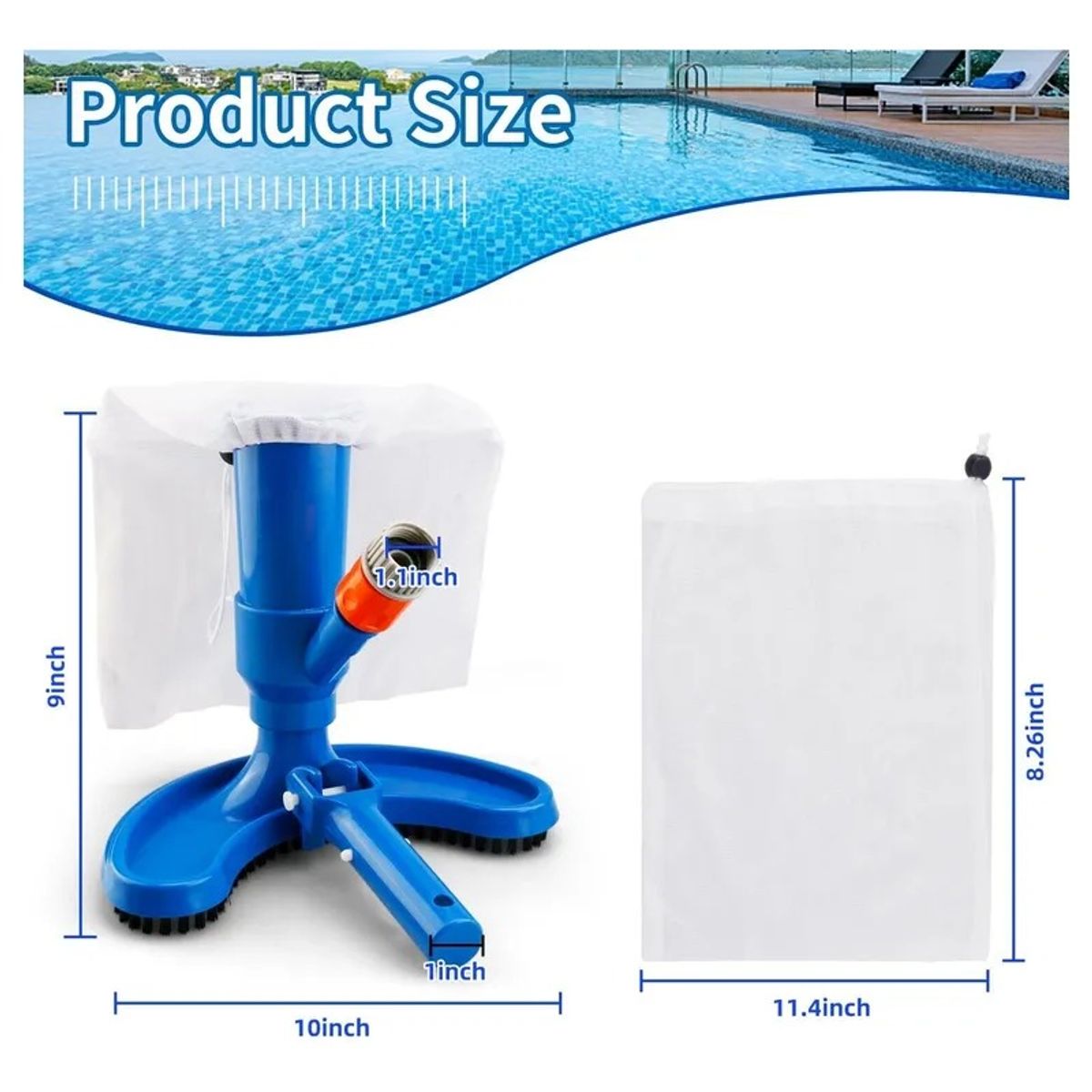 GENERICO - Limpiador Piscinas Cepillo Aspirador Portátil