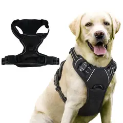 OLEVO - Arnés de Pecho Tipo H para Perro Negro Talla L