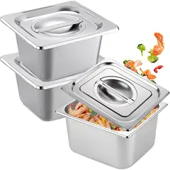 KUANGYE - Pack 12 Bandeja Deposito Gastronomico Con Tapa 17x16 x10cm