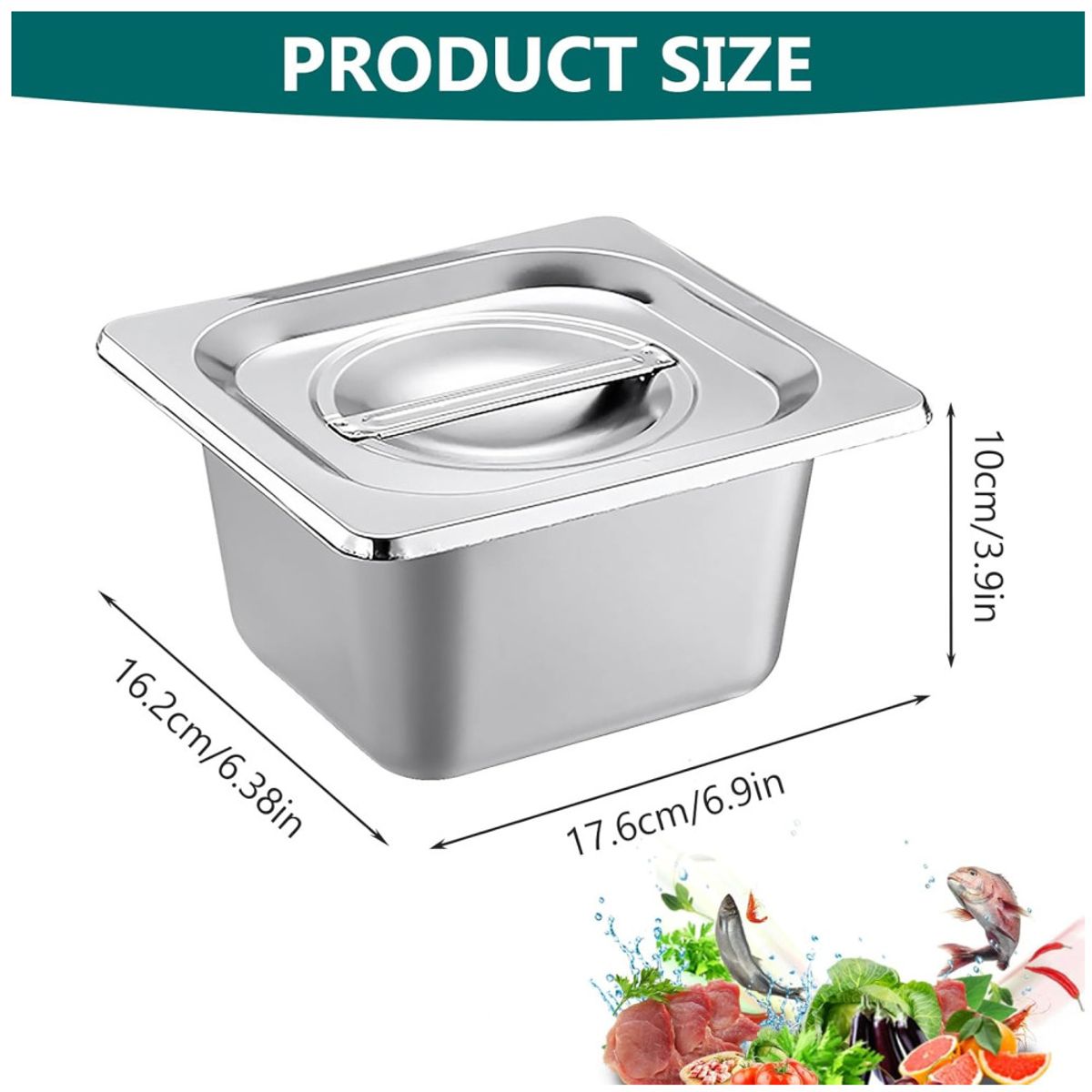 KUANGYE - Pack 12 Bandeja Deposito Gastronomico Con Tapa 17x16 x10cm