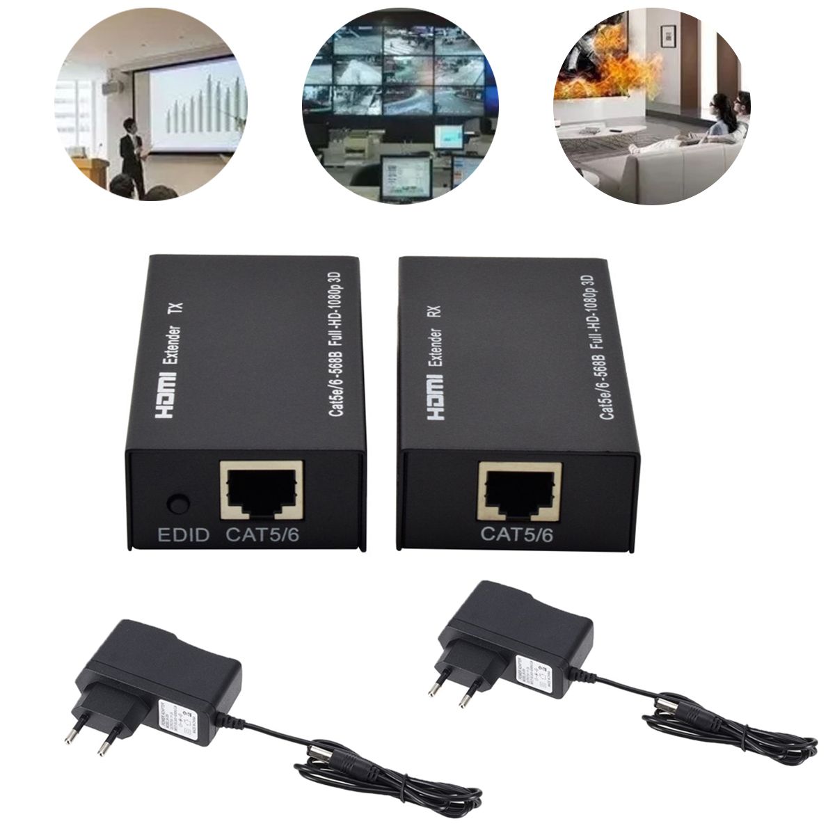 GENERICO - Extensor HDMI Activo Hasta 60 Metros Por Cable De Red RJ45