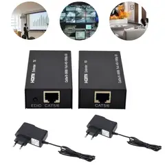 GENERICO - Extensor HDMI Activo Hasta 60 Metros Por Cable De Red RJ45