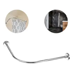 GENERICO - Barra de Cortina de Baño Curva Acero Inoxidable Ajustable