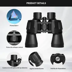 TATEE - Binoculares profesionales 10x40 negros