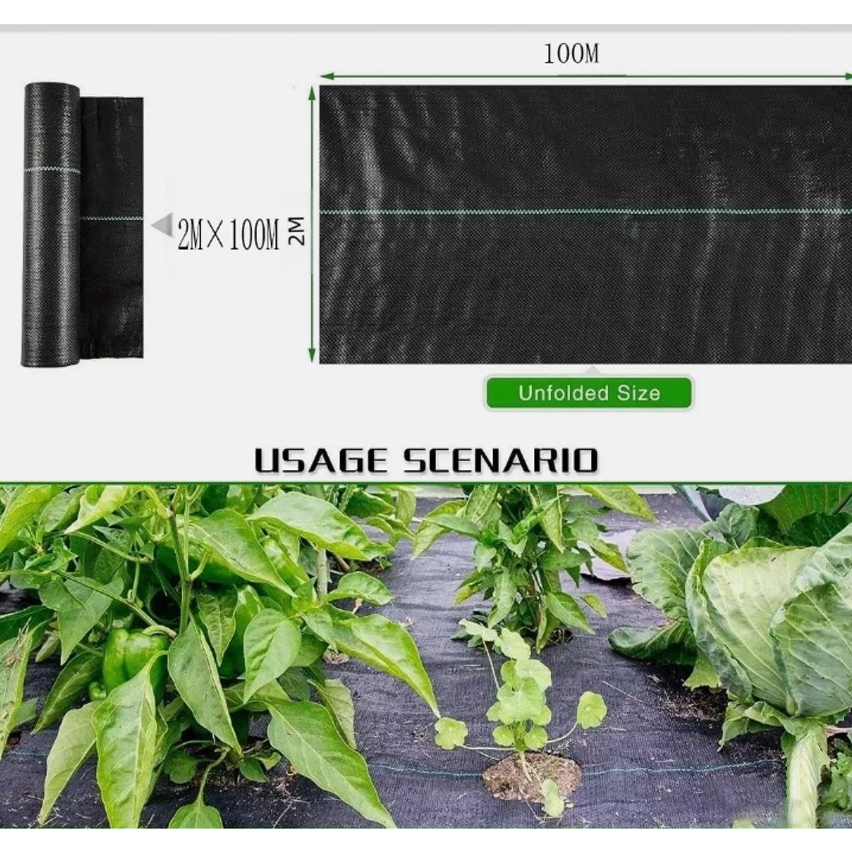 ATURE - Malla Antimaleza Cubresuelo Agricultura Horticultura 2m×100m