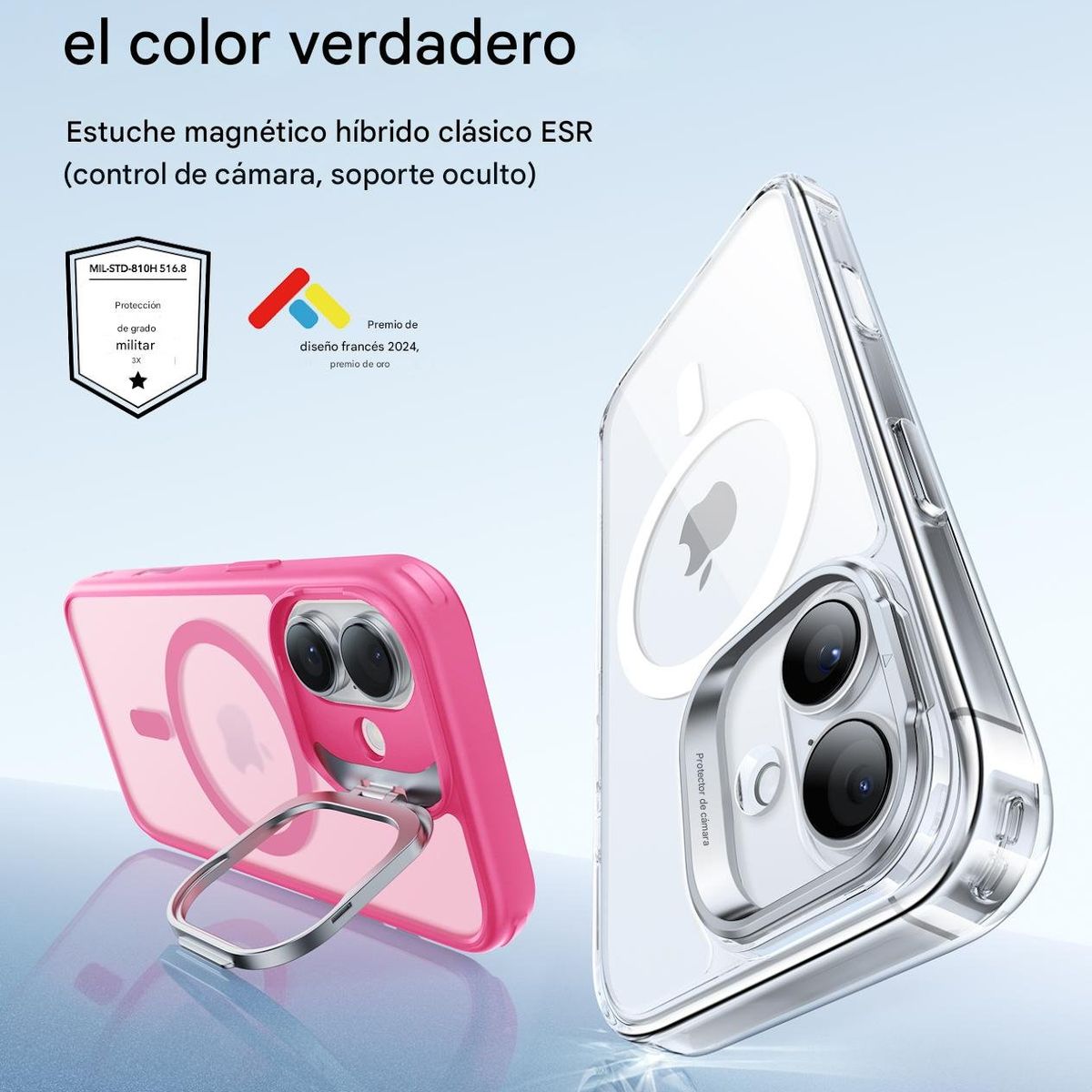 ESR - Para iPhone 17 - Carcasa Magsafe Con Soporte  Rosado A1-07