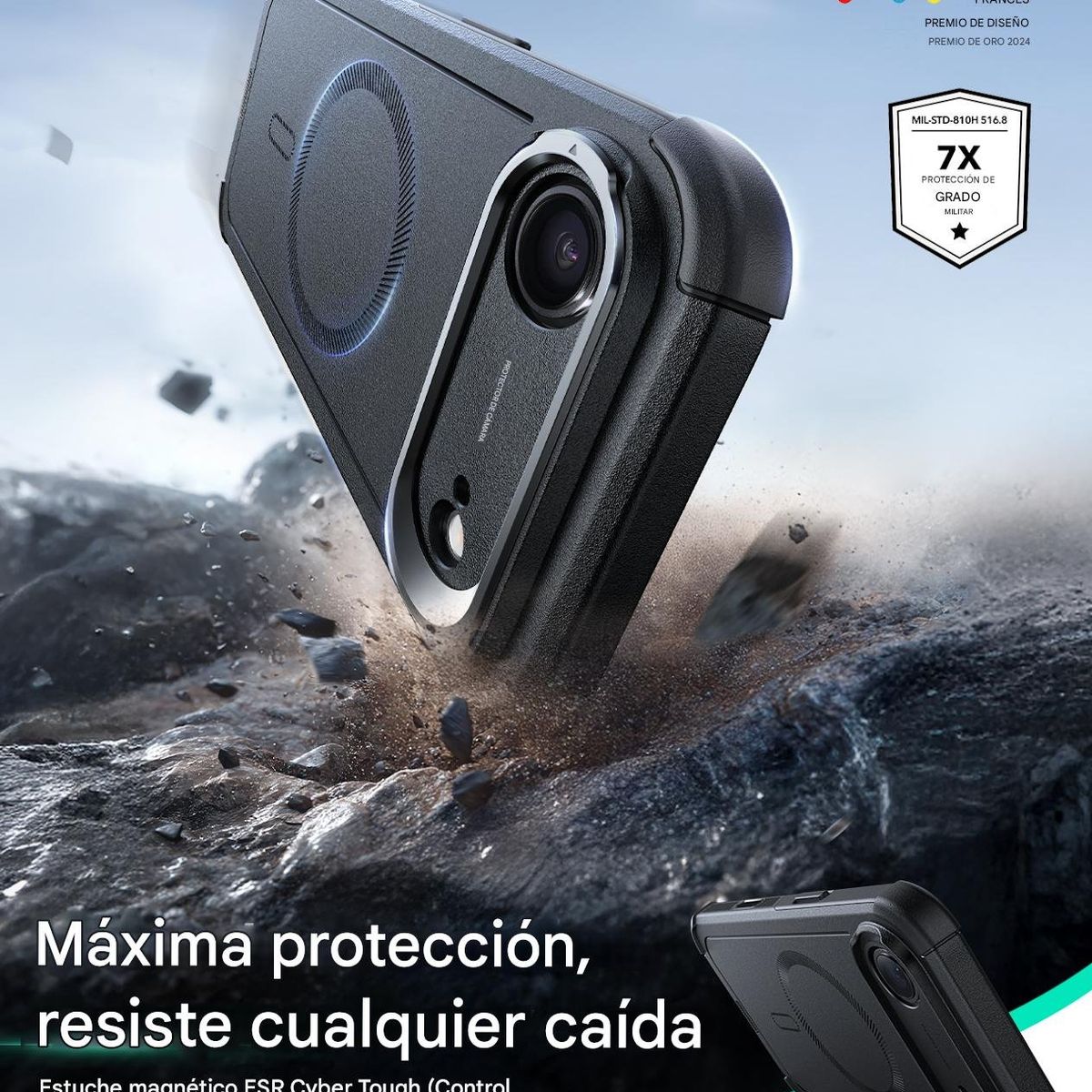 ESR - Para iPhone 17 Air - Carcasa Magsafe Resistente  Negro A1-18