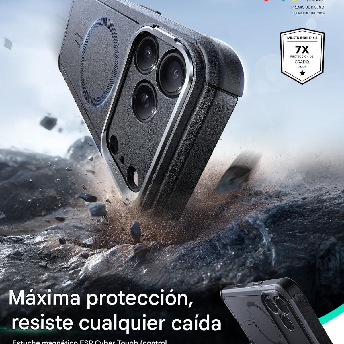 ESR - Para iPhone 17 Pro Max - Carcasa Magsafe Resistente  Negro A1-20