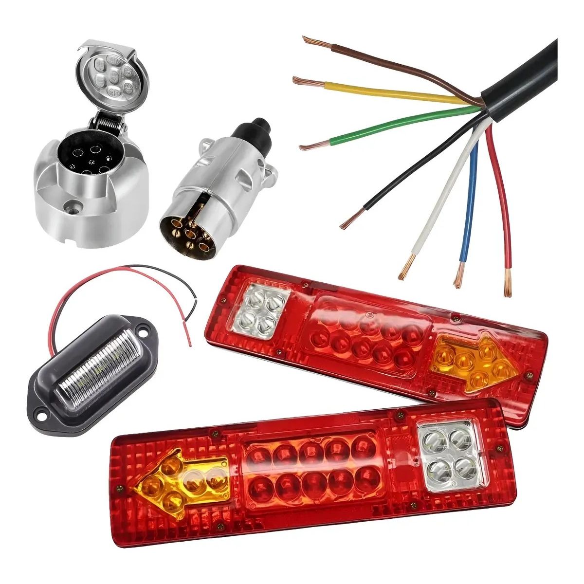KUANGYE - Foco Trasero Led 12 Voltios Carro Arrastre Cable Luz Patente