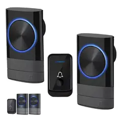 GENERICO - Timbre Inalámbrico Para Puerta Con 2 Receptores Impermeables