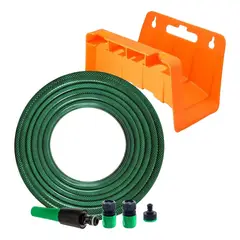 GENERICO - Manguera de Jardín Flexible PVC con Accesorios y Soporte