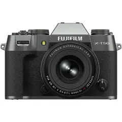 FUJIFILM - X-T50 Sin Espejo Cámara Kit Con 16-50mm f28-48 Lente - Carbón Plata