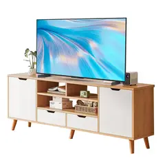 WUWAWDOGA - Mueble Para Rack Tv Moderno 2 Puertas 2 Cajónes 140*30*55cm