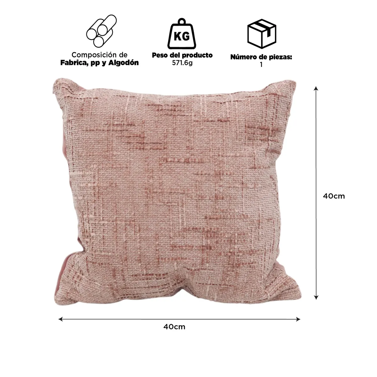 INSPIRACCI - Cojín Decorativo Palorosa 40x40cm