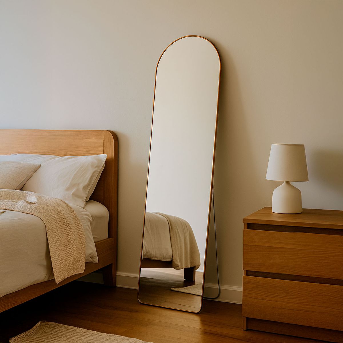 INSPIRACCI - Espejo de Pie Semicírculo Dorado 157x47cm