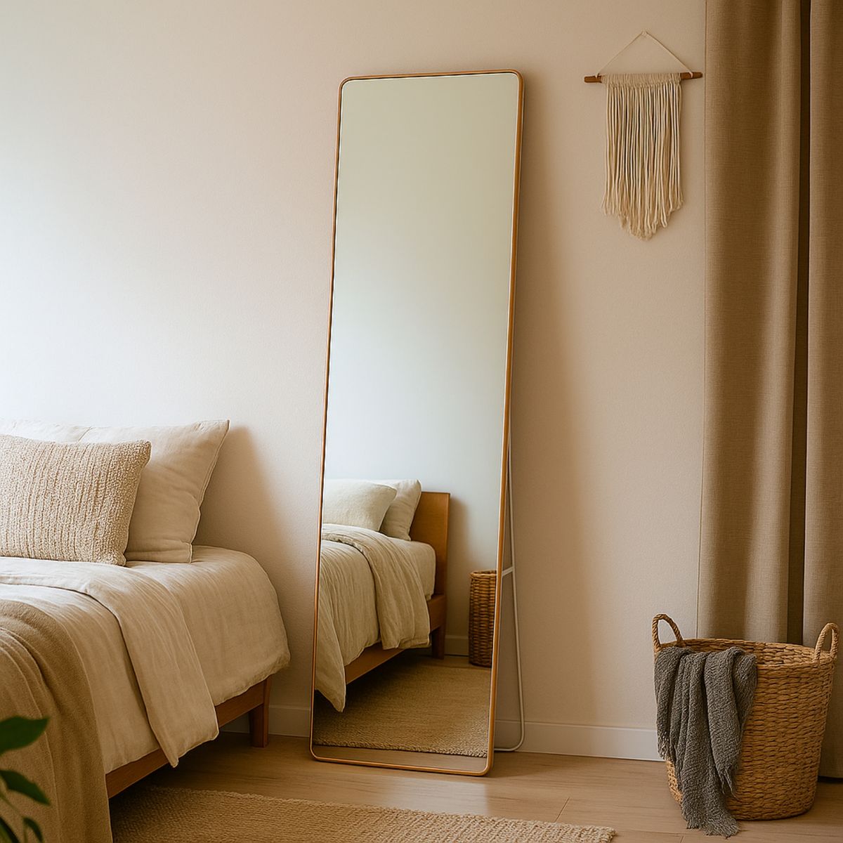 INSPIRACCI - Espejo de Pie Rectangular Dorado 157x47cm