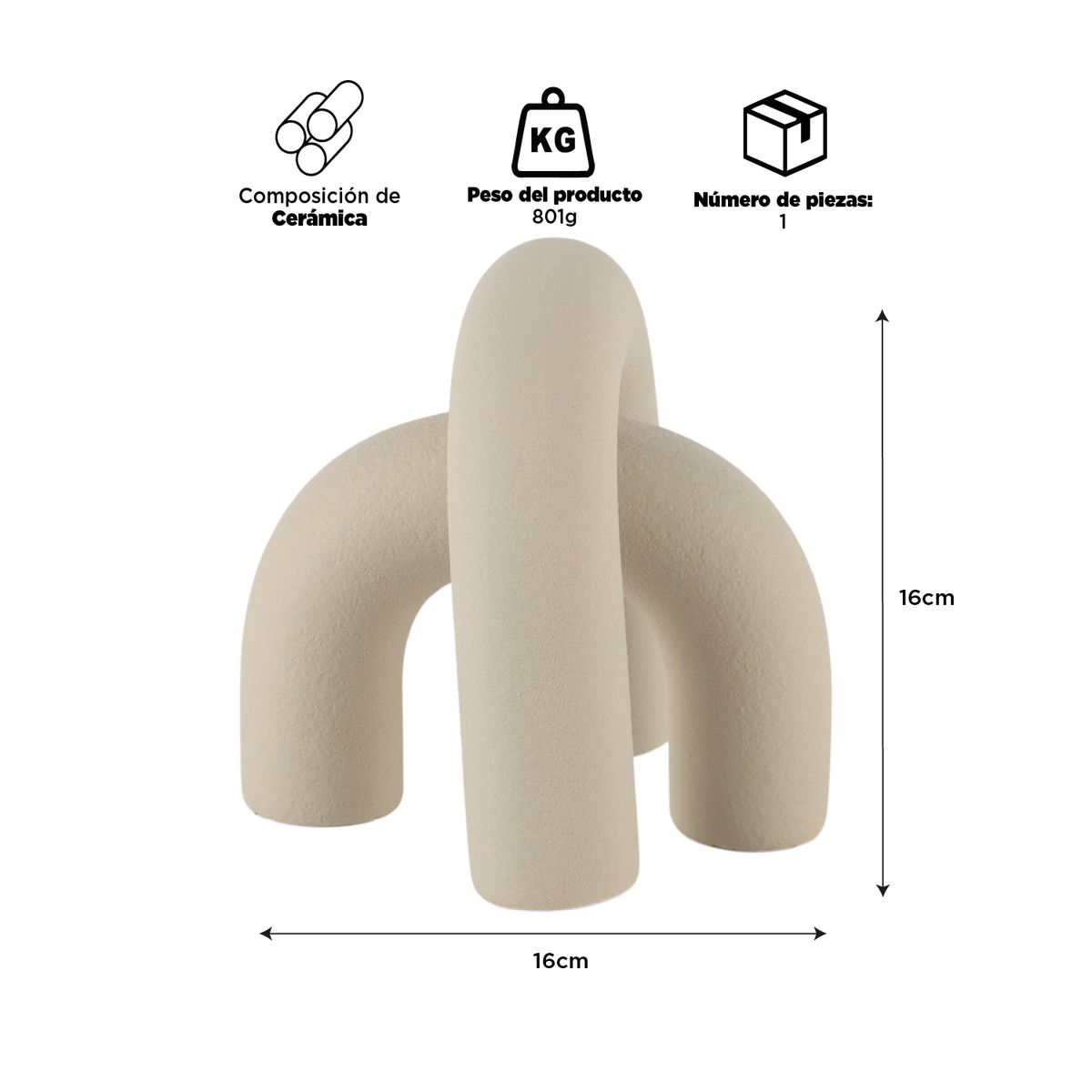 INSPIRACCI - Figura Decorativa Medio Nudo Blanco 16cm