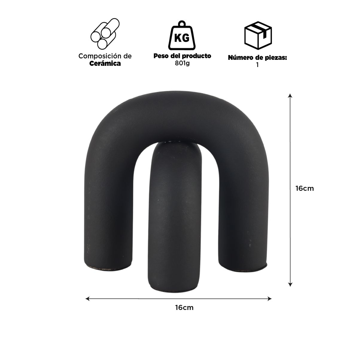 INSPIRACCI - Figura Decorativa Medio Nudo Negro 16cm