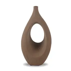 INSPIRACCI - Florero Diseño Cerámica Café 26cm