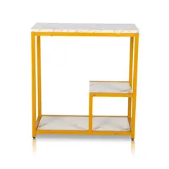 NOVAHUS - Mesa Auxiliar con Estantes de Almacenamiento Rectangular