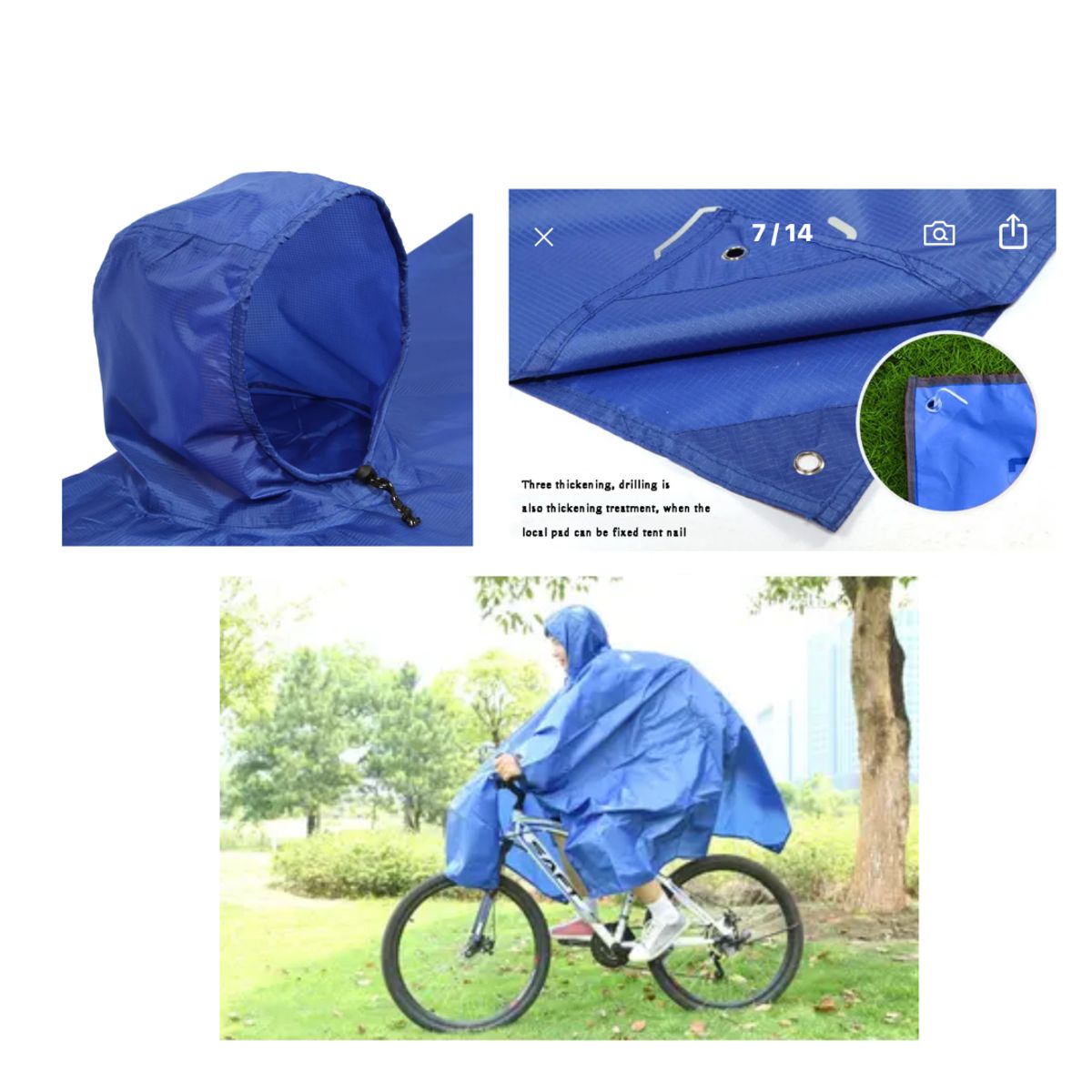 GENERICO - Poncho Impermeable Sin Olor Suave Capa Multifunción