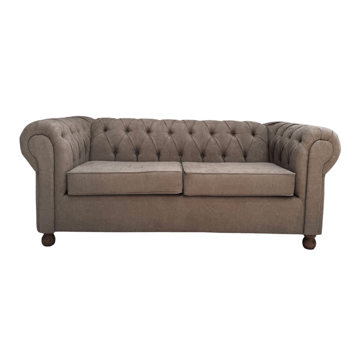 GENERICO - Sofá Chesterfield capitoneado y clasico, dos a 3 cuerpos marca Sofisticato, color gris.