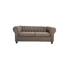 GENERICO - Sofá Chesterfield capitoneado y clasico, dos a 3 cuerpos marca Sofisticato, color gris.