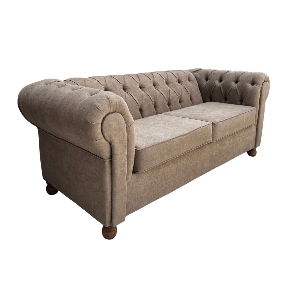 GENERICO - Sofá Chesterfield capitoneado y clasico, dos a 3 cuerpos marca Sofisticato, color gris.