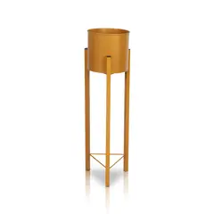 INSPIRACCI - Porta Macetero Pedestal Decorativo Dorado 76 cm