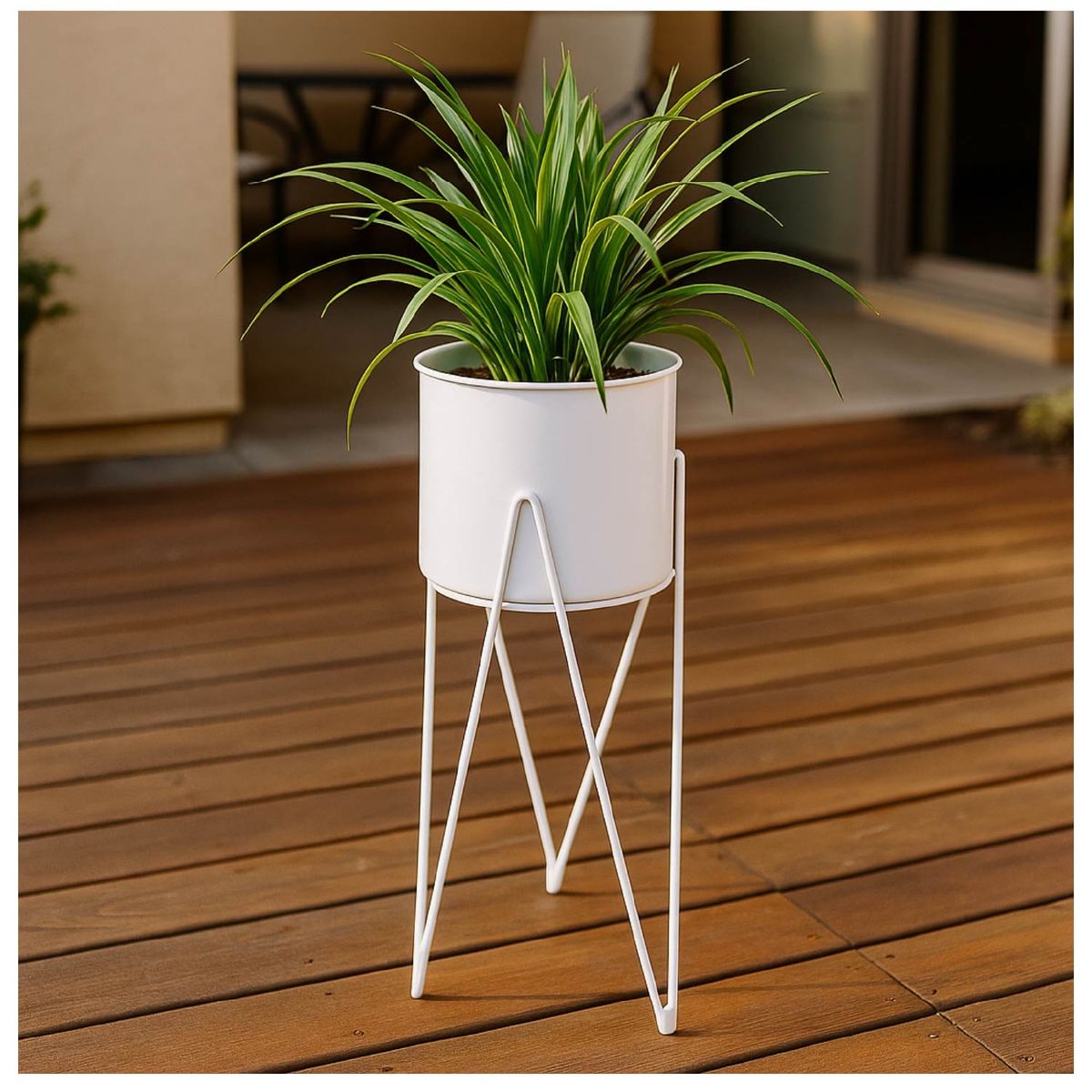 INSPIRACCI - Porta Macetero Pedestal Decorativo Blanco 63 cm