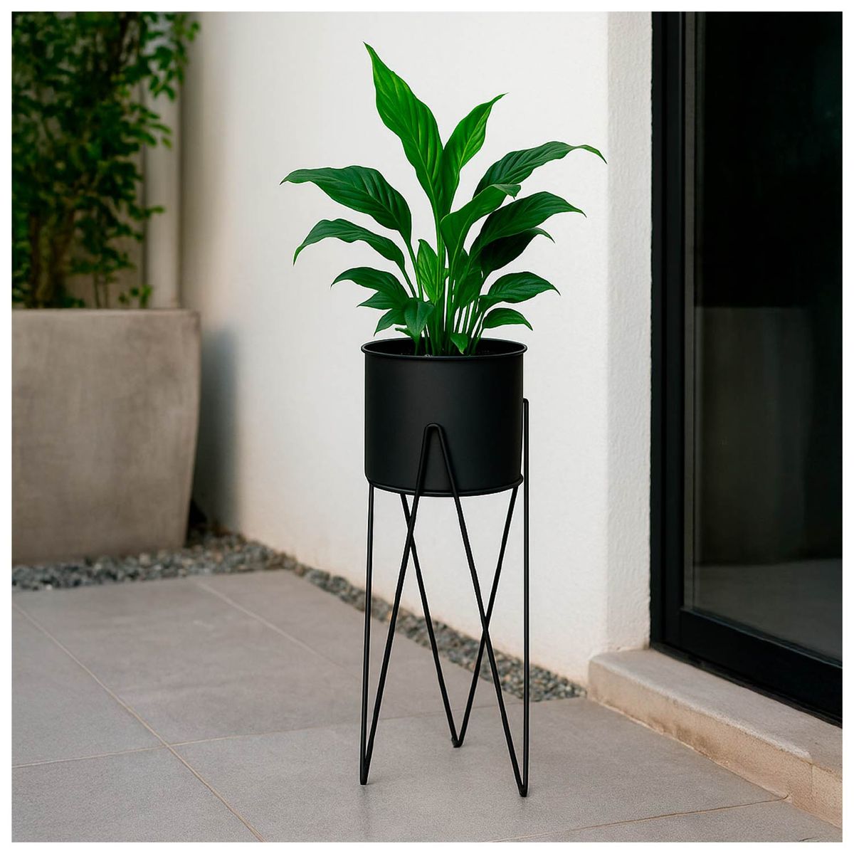 INSPIRACCI - Porta Macetero Pedestal Decorativo Negro 63 cm
