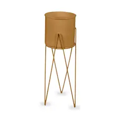 INSPIRACCI - Porta Macetero Pedestal Decorativo Dorado 63 cm