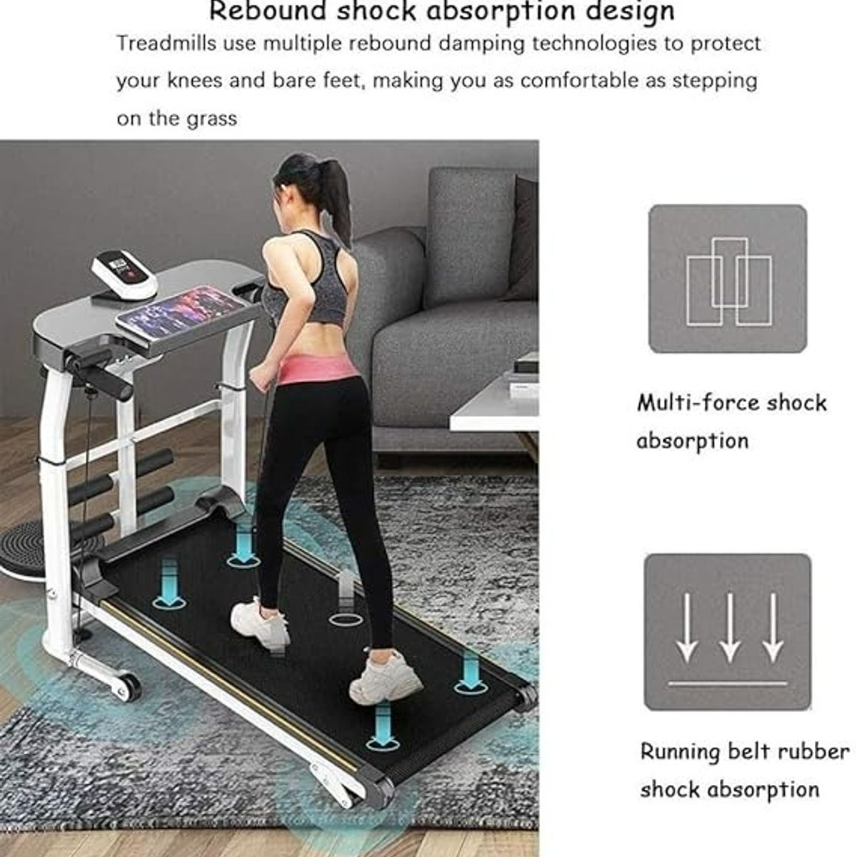 BLUEDREAMER - Cinta de Correr Plegable Manual Sin Electricidad Para Uso Doméstico