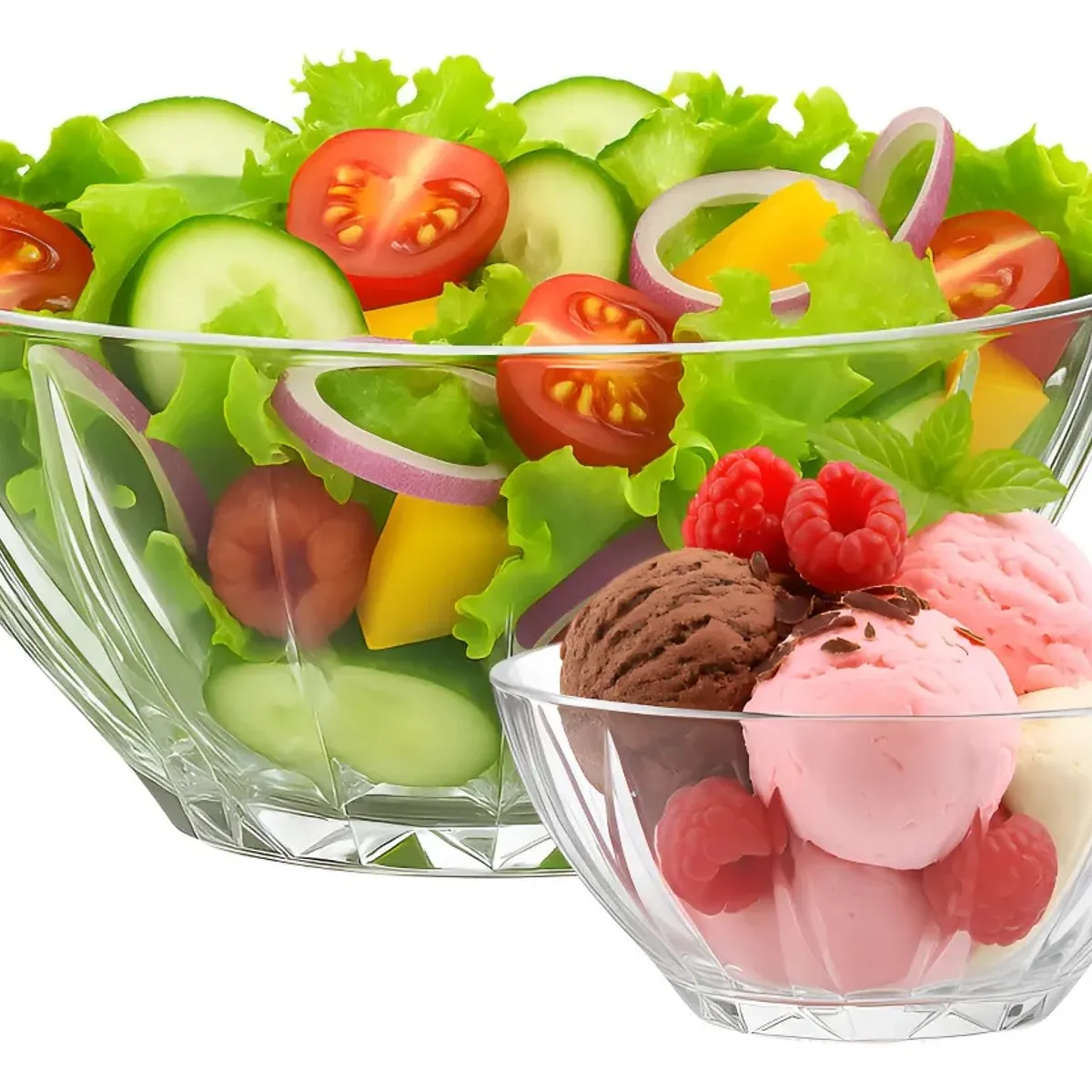 ALLEGRA - Set ensaladera más 6 bowls de vidrio Allegra