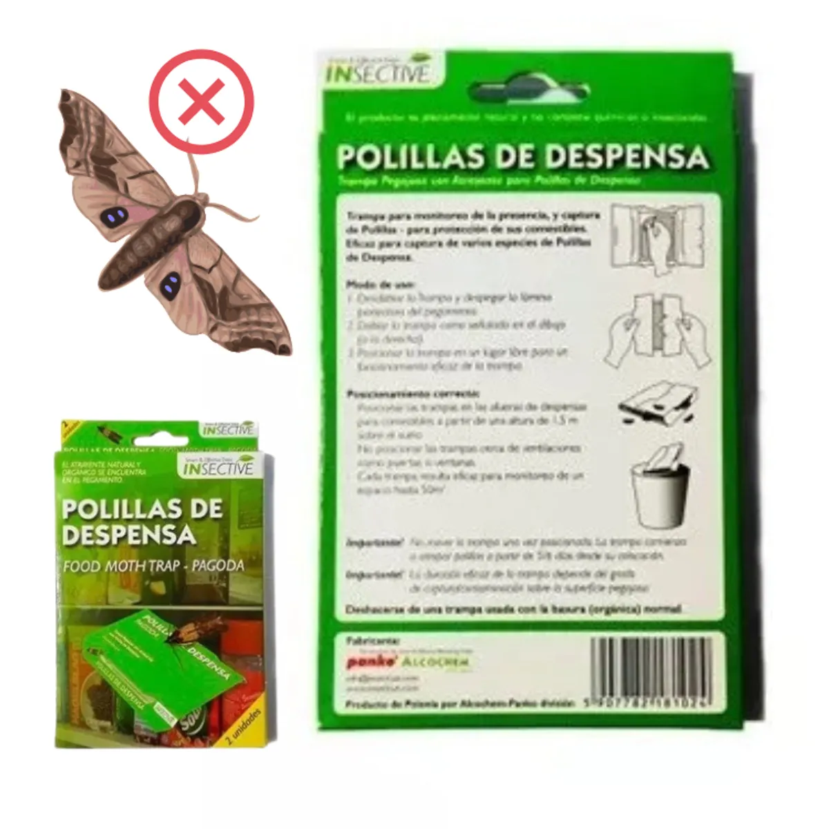 GENEZEN - Pack 2 Trampas Pegajosa para Polilla de Madera Despensa