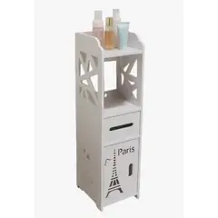 GENERICO - Estante Organizador Alto y Compacto Blanco con Diseño Decorativo Paris - Estilo Moderno