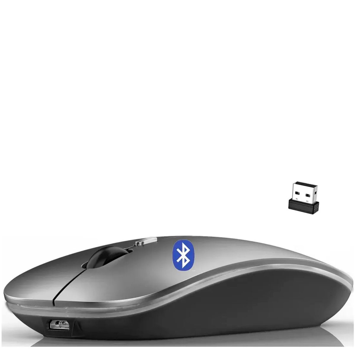 GENERICO - Mouse Inalámbrico Bluetooth Recargable Plomo