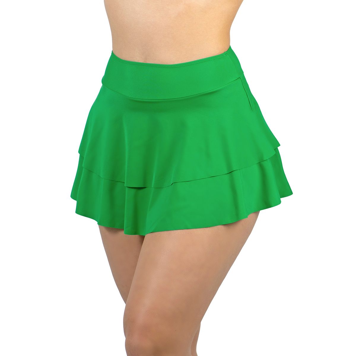 HIPSY SWIMWEAR - Falda tiro alto traje de baño doble verde