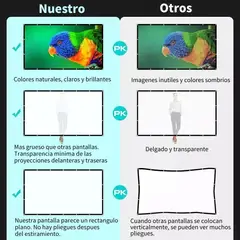 BLUEDREAMER - Telón Mural De Proyector Pantalla Portátil 150 Pulgadas