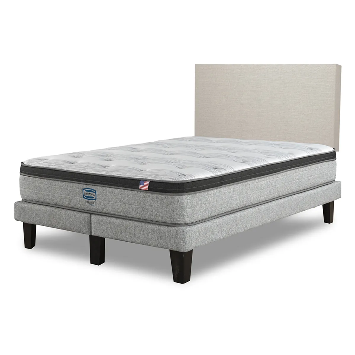 SIMMONS - Cama Europea Dreamer Plus 2 Plazas respaldo Praga Arena