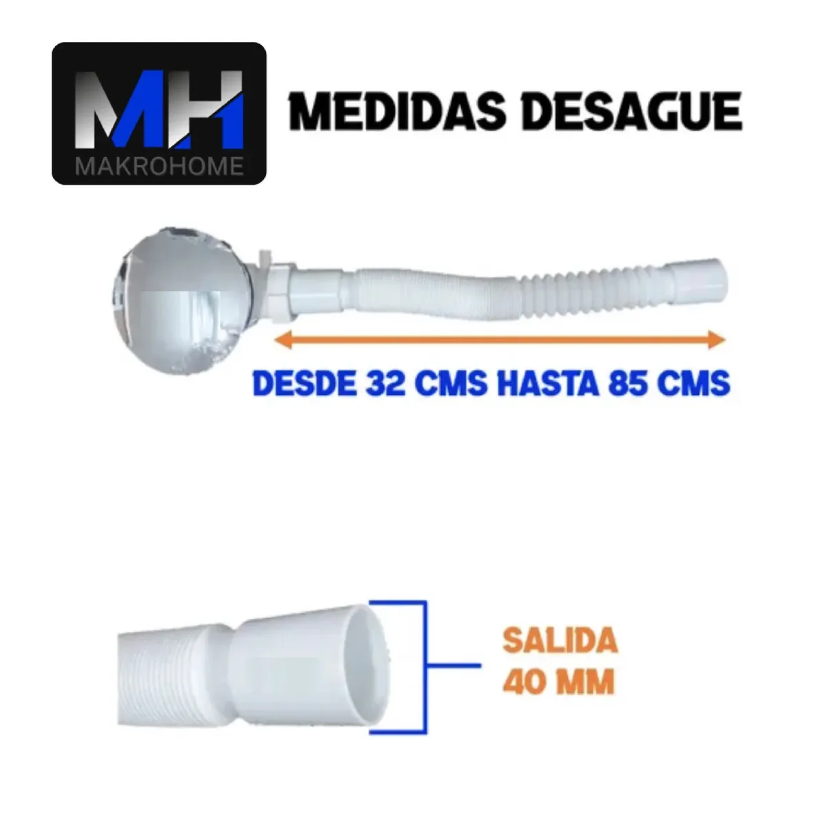 TAUMM - Desague Y Sifon Para Receptaculo Shower Door 120 Mm Taumm
